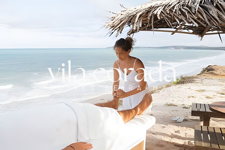 Suite tripla charmosa frente jardim