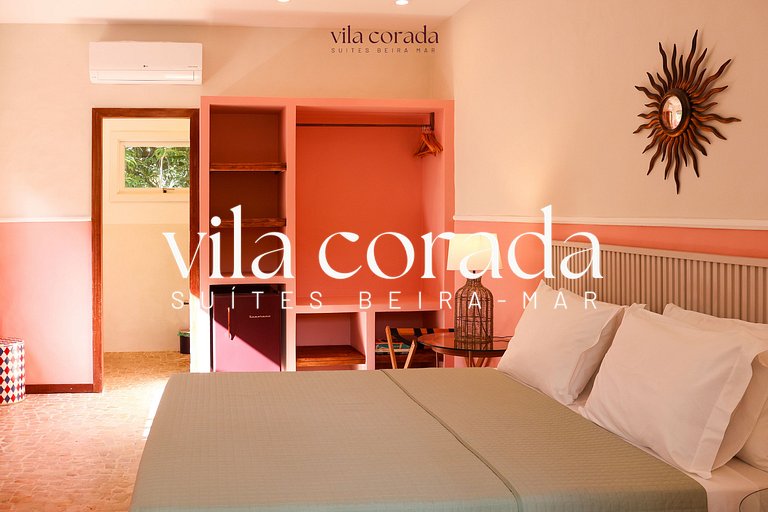 Deluxe double suite overlooking the garden.